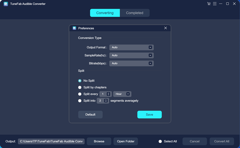 Préférences du convertisseur audio TuneFab