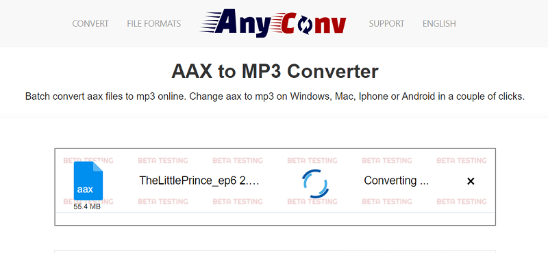 AnyConv Convertitore online da AAX a MP3
