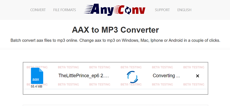 AnyConv Convertisseur AAX en MP3 en ligne