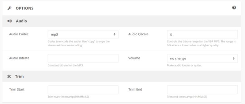 Set Output Options to Convert M4A