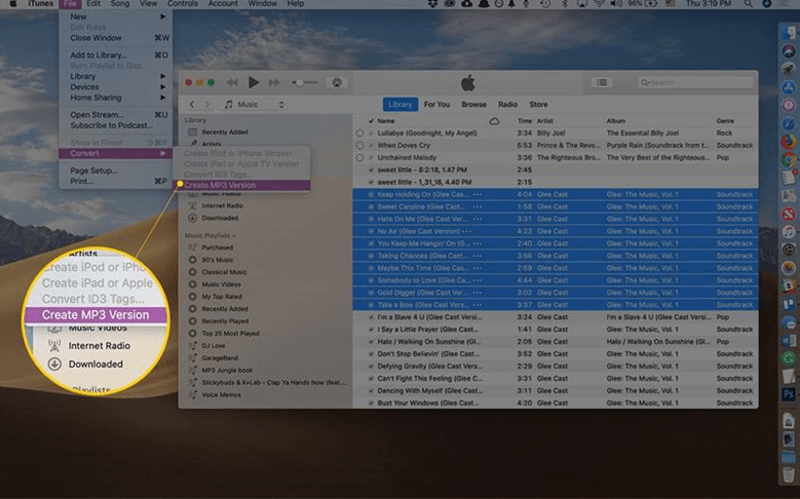 Use iTunes para convertir música a MP3 en Mac