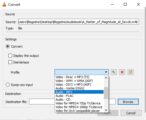 Select MP3 as Output Format