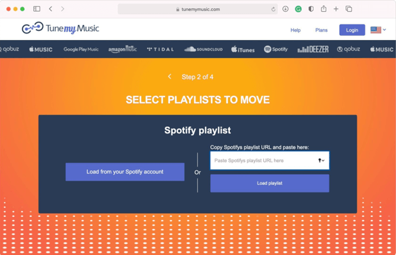 Sélectionnez la liste de lecture Spotify à transférer