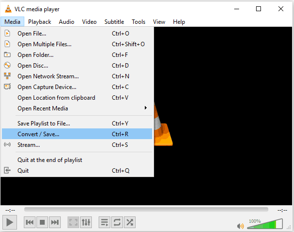 Open Media in VLC