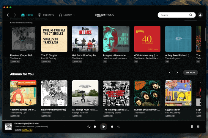 Client de bureau Amazon Music