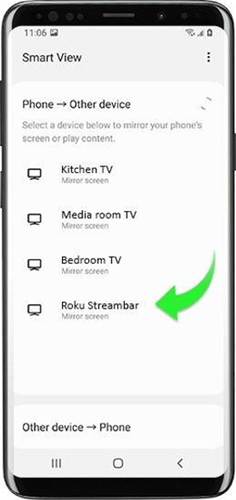 Specchio Android su Roku