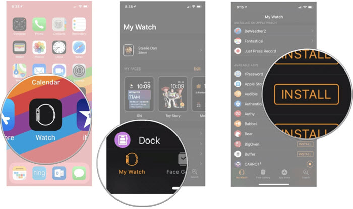 Application d'installation de l'Apple Watch