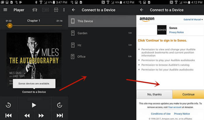Connect Audible App with Sonos