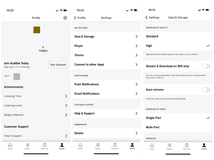 Adjust Audible Books Download Settings