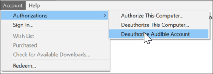 Authorize Audible Account in iTunes