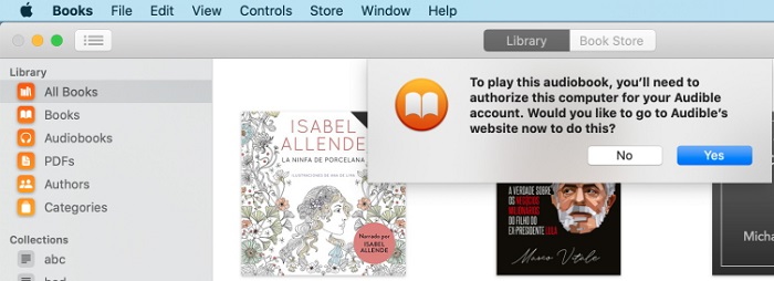 Authorize Audible on Mac