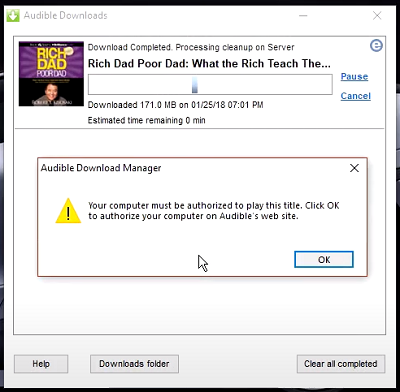 Authorize Audible on Windows