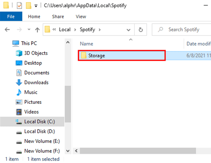Clear Spotify Cache by Deleting Storage 