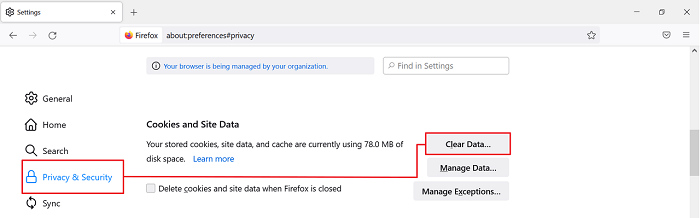 Clean Cache on Firefox