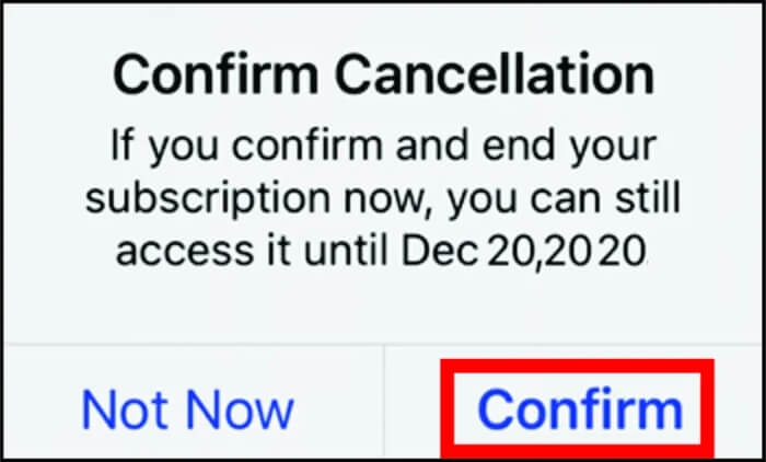 Conferma cancellazione Amazon Music iPhone