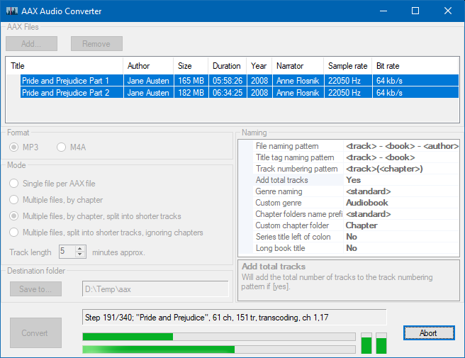 Converti AAX in MP3 su AAXAudioConverter