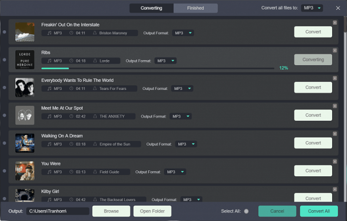 Convertir toute la musique Spotify MuConvert