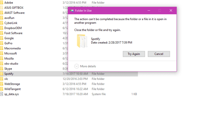 Delete Installed Spotify Files