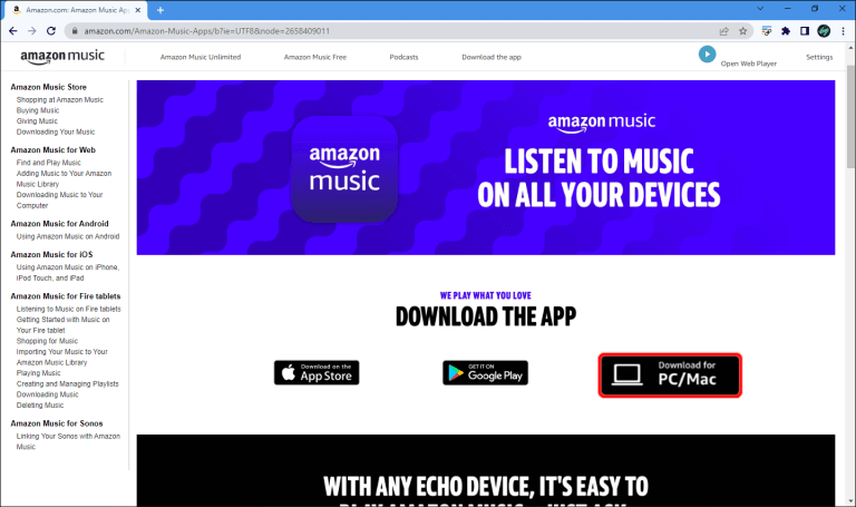 Download Amazon Music App
