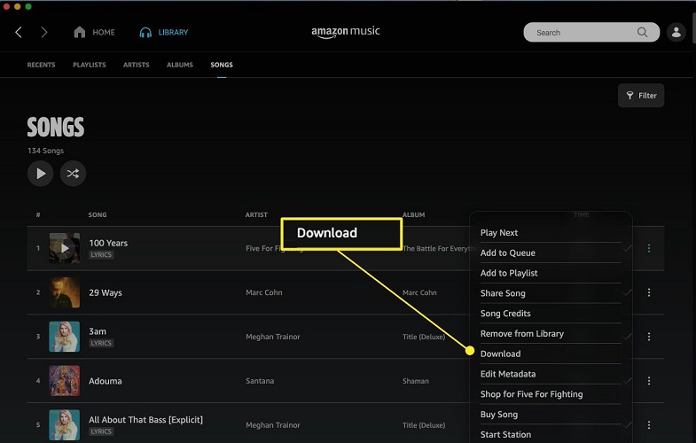 Pobierz Amazon Songs na komputer