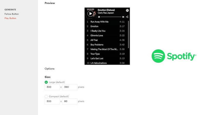 Embed Spotify Playlist to Website