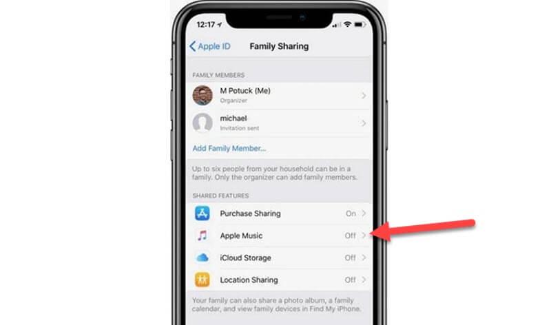 Enable Apple Music in Family Sharing