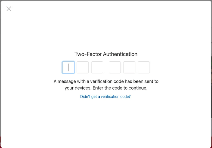 Enter Two Factor Authentication