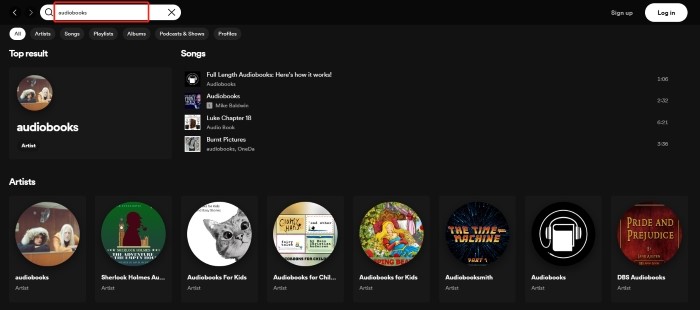 Find Audiobooks on Spotify