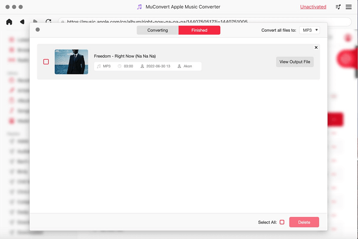 Finish Converting Apple Music to MP3