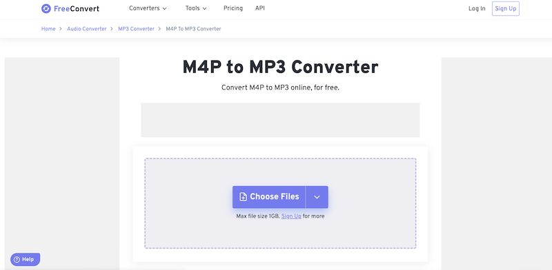 Convertidor FreeConvert M4P a MP3