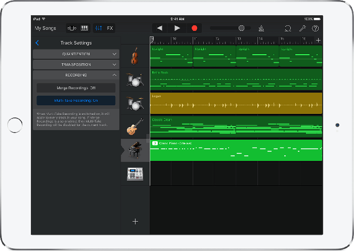 Registratore Spotify GarageBand