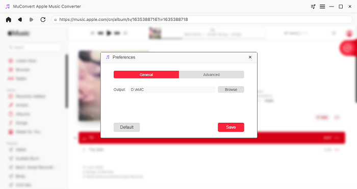 General Setting on MuConvert Apple Music Converter
