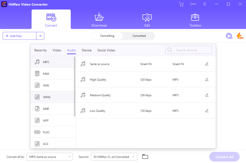 HitPaw Apple Music Converter Formats