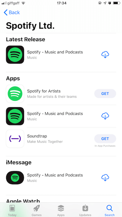 Install Spotify on iPod Touch from App Store