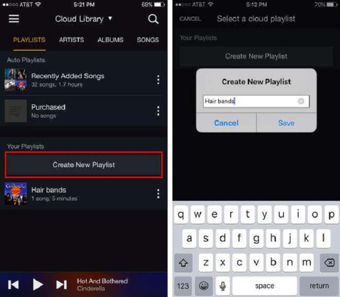 Create New Amazon Playlist on iOS