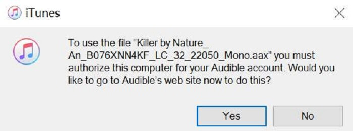 Authorize iTunes with Audible Account