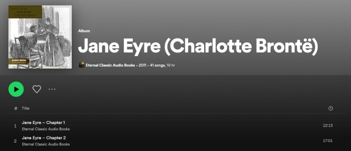 Jane Eyre Spotify Audiobook