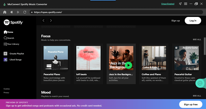 Iniciar sesión en Spotify Web Player