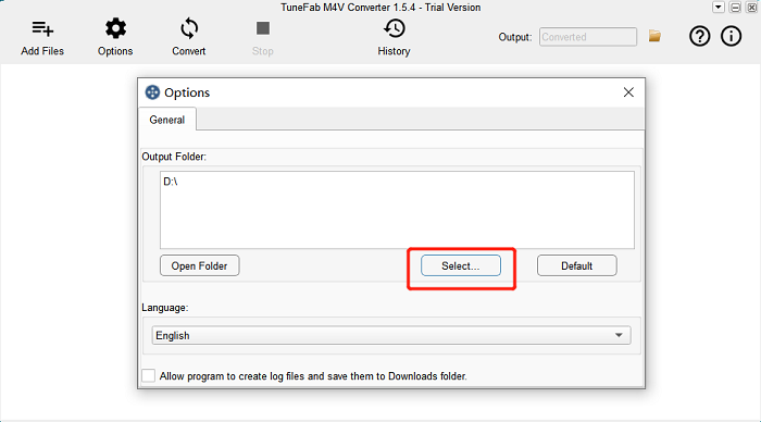 Changer le dossier de sortie dans MuConvert iTunes M4V Converter