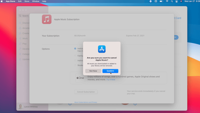 Cancel Apple Music Subscription on Mac