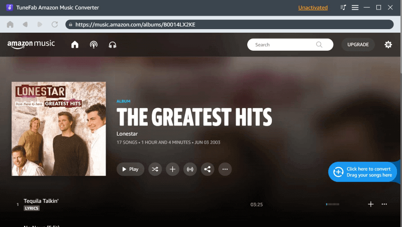 Interface de conversion de musique Amazon MuConvert