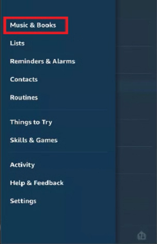 Music and Book Alexa App