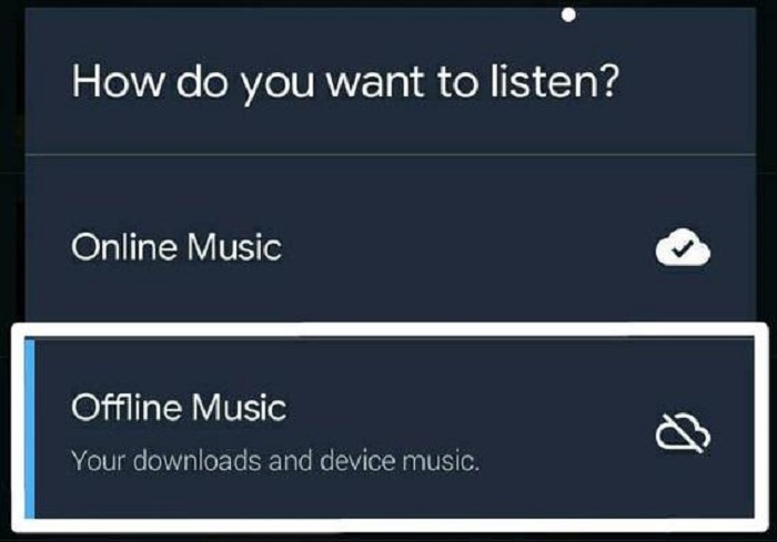 Offline Music Option on Amazon Music App