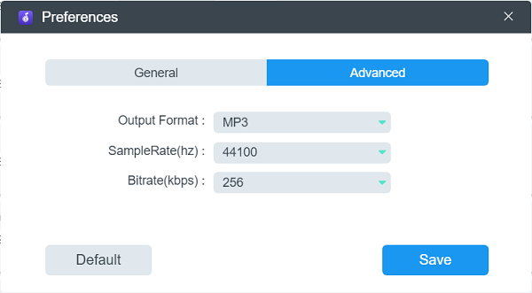 Select Parameters to Rip Amazon Music