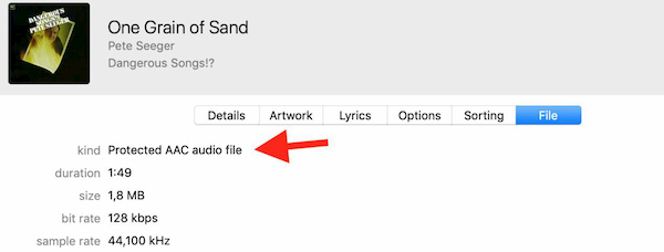 File audio AAC protetto su iTunes