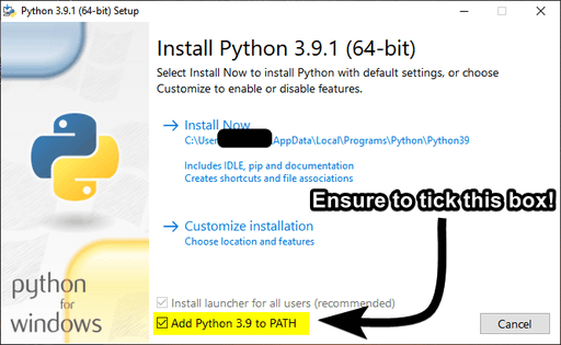 Python Aggiungi al percorso