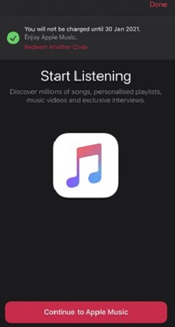 Redeem Apple Music Free Trial