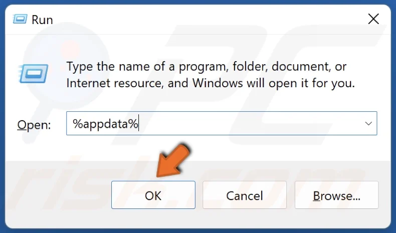 Run Windows to Type Appdata