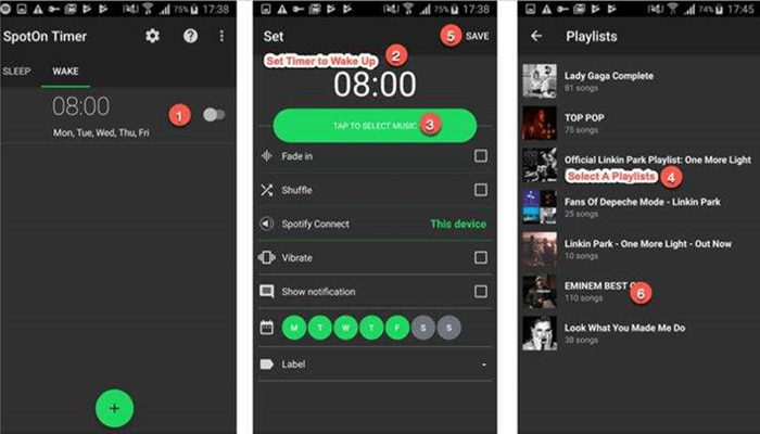 Set Spotify as Alarm Android