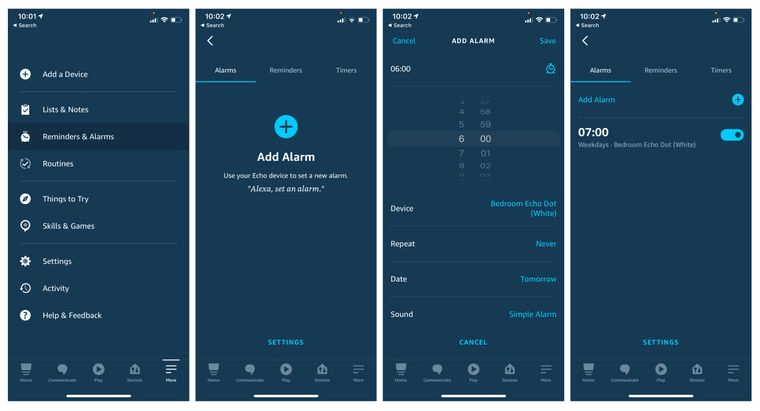 Establecer Spotify Music como alarma en Alexa